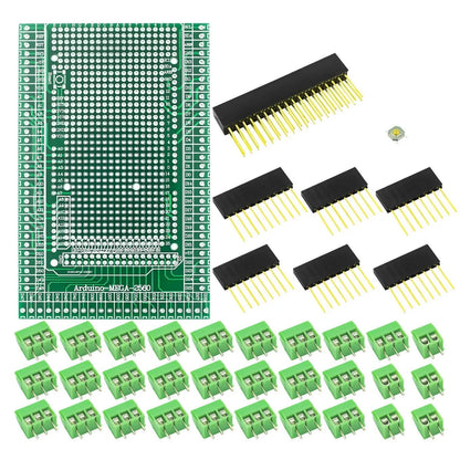 MEGA2560 Prototype Shield Board with Screw Terminal Block | Double-Sided PCB Expansion Kit Compatible with Arduino Mega 2560 R3