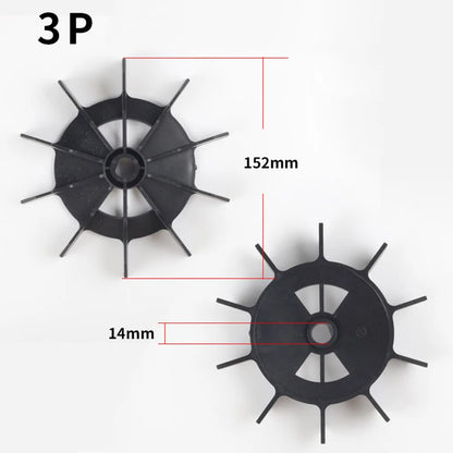 Plastic Replacement Fan Blade for Air Compressor Compatible with Direct Online Motor Features Low Noise and Stable Structure