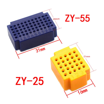7pcs/1set ZY-25/55 Mini Solderless Breadboard PCB Test Board Kit