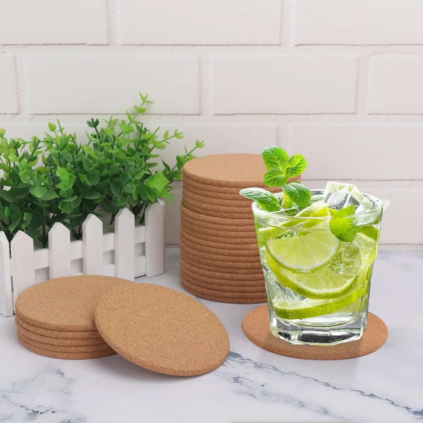 50/1PCS Non-Slip Cork Coaster Natural Round Wooden Cup Mat Heat Insulation Pads Tea Coffee Mug Drinks Holder Table Decoration