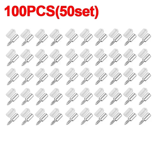 Cross Self-Tapping Screws with Nonslip Rubber Support — Cabinet Board Laminate Glass Partition Shelf Nails 8–100pcs