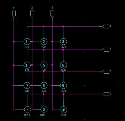 4x3 / 4x4 Microcontroller Keypad Matrix 16-Key Pushbutton Keyboard Module with Row and Column Scanning