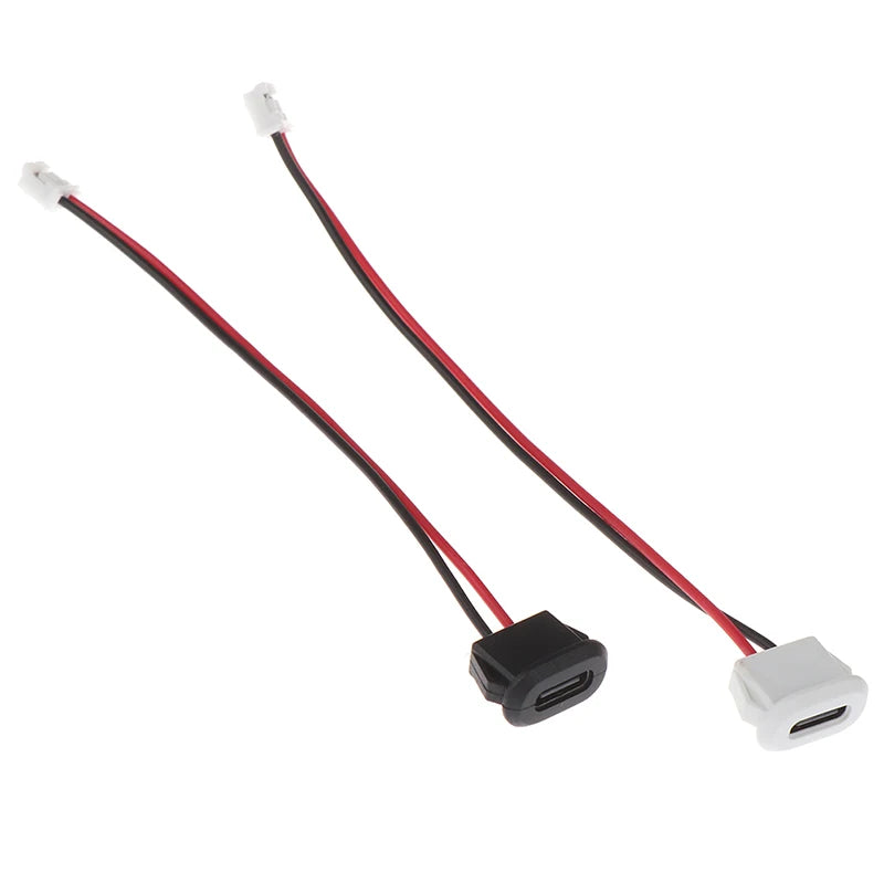 2 Pin Waterproof USB-C Female Socket Charging Connector With Wire