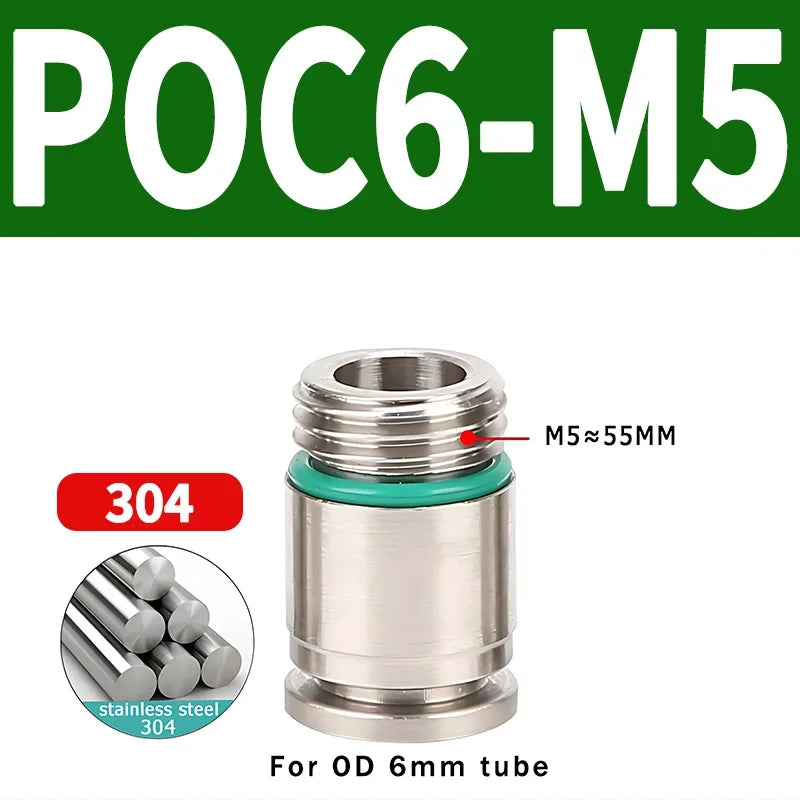 Stainless Steel 304 POC-G Internal Hexagonal Quick Insertion Pneumatic Fitting Gas Pipe Quick Insertion Joint