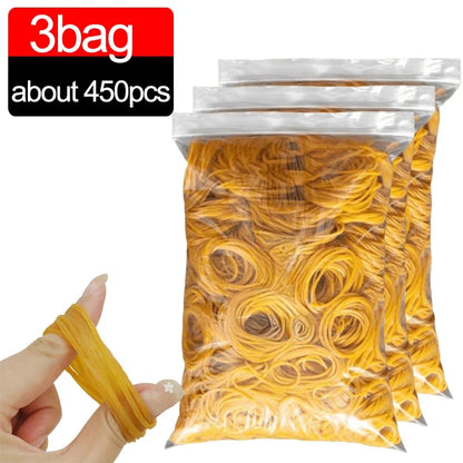 Wholesale Elastic Rubber Bands – Stretchable Yellow O-Rings Latex Fasteners for Office & School Stationery Supplies (Bulk Pack)