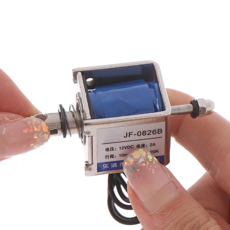 JF-0826B 12V/2A 10mm 20N push pull type open frame solenoid electromagnet