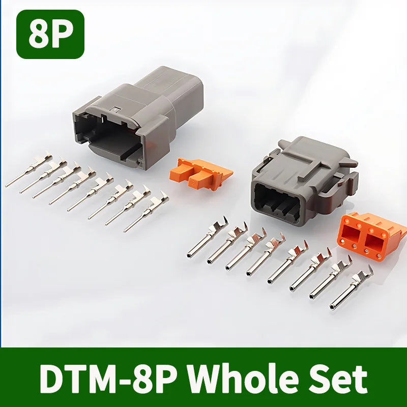 2-12 Pin Way Deutsch DTM Series Connector Male Female Docking Harness Plug 2P 3P 4P 6P 8P 12P DTM04-2P DTM06-2S