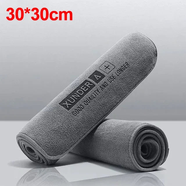 1/2PCS High-end Microfiber Car Wash Towel Soft Drying Cloth Car Body Towels Double Layer Plush Thicken Water Absorption Car Rag