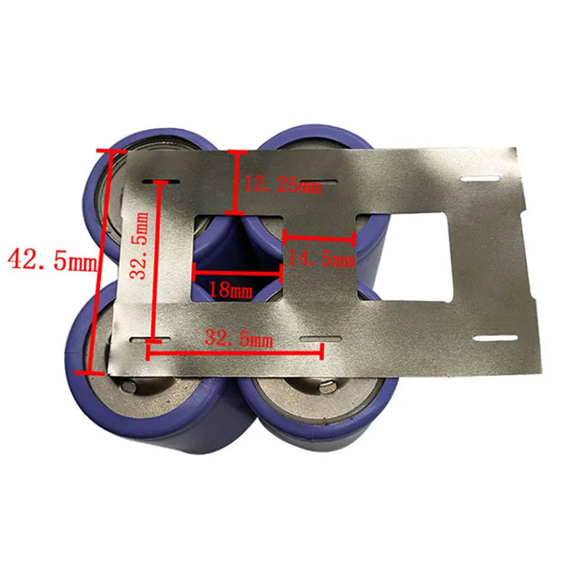 32650 Battery Nickel Strip Nickel Plated Connecting Piece 2P 0.15mm Thick 32.5mm 34.5mm for Battery Electrode