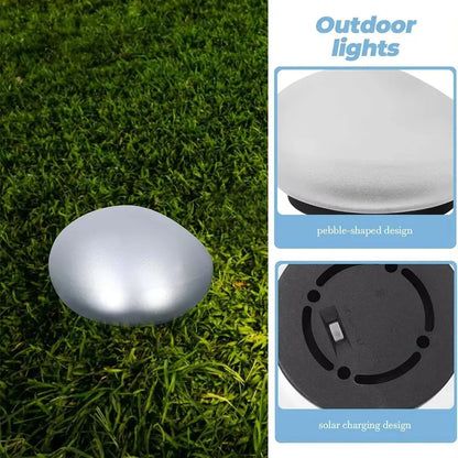 Cobblestone Shaped Solar Lamp Frosted Glass Ground Light Outdoor Energy Saving Waterproof Lantern Landscape Decorative Light