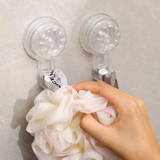 Nail-free Vacuum Hooks Powerful Suction Cup Reusable Storage Hook Heavy Duty Bathroom Kitchen Hanger Traceless Clothes Wall Hook