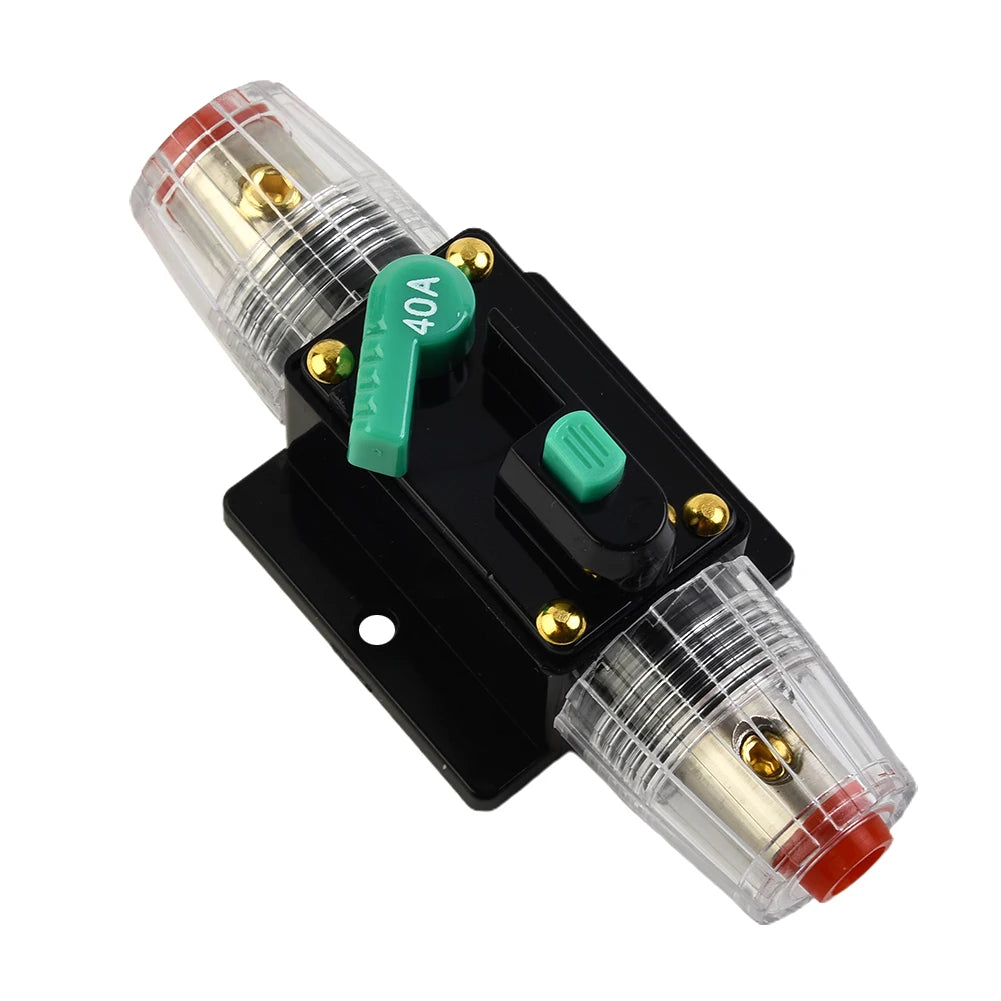 Car Boat 10A to 100A AMP Circuit Breaker Fuse Reset for 12V 24V 48V DC with Waterproof Housing and Manual Reset for Overload