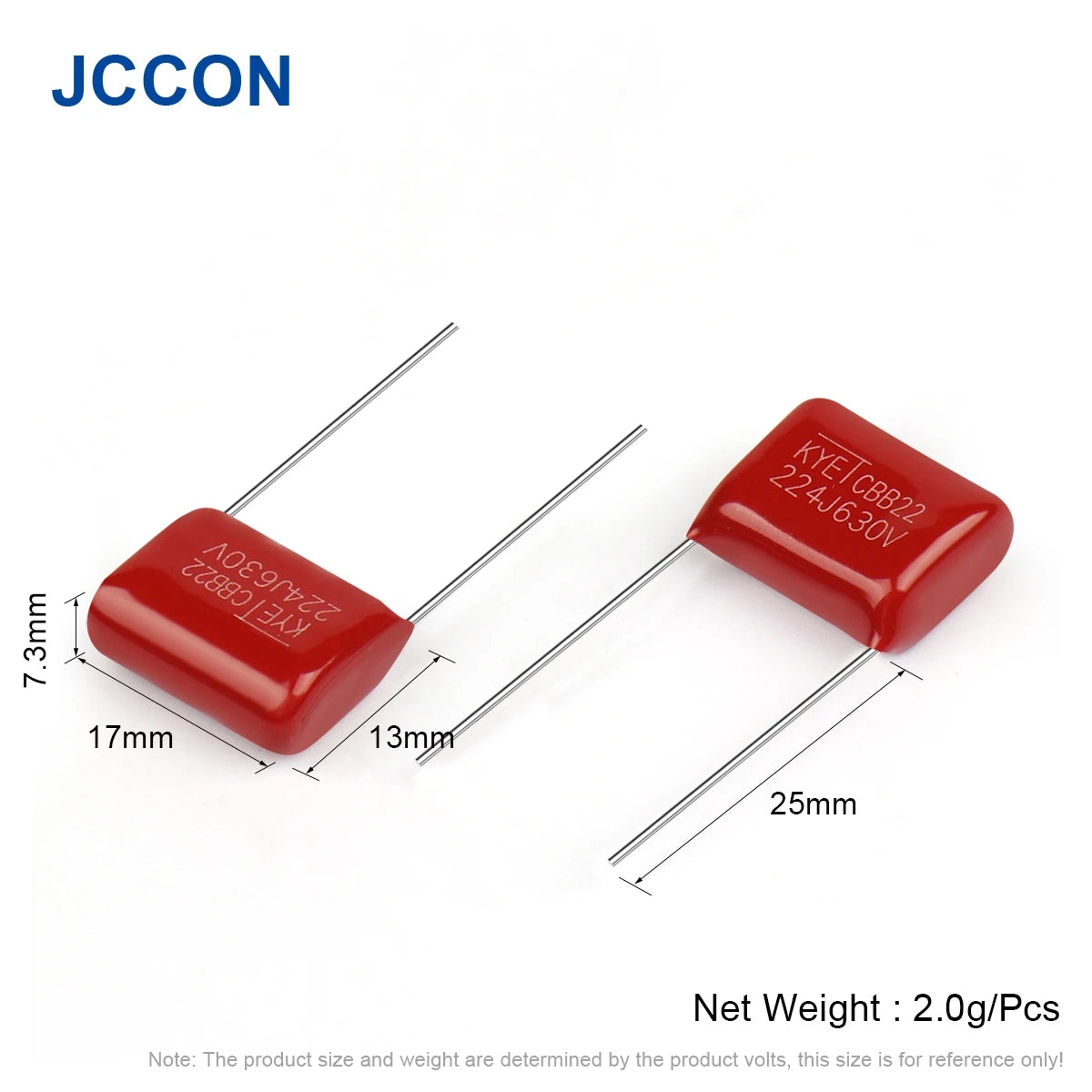 CBB22 Polypropylene Film Capacitors 400V–450V 8/10/15/20/25MM 100pF–2.2µF