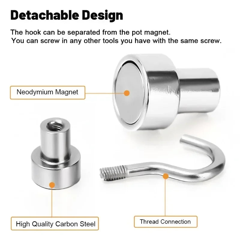 20/1Pcs Metal Strong Magnetic Hooks, Wall-mounted Heavy Duty Magnet Hook for Key, Coat, Hanging, Home, Kitchen, Bathroom Storage
