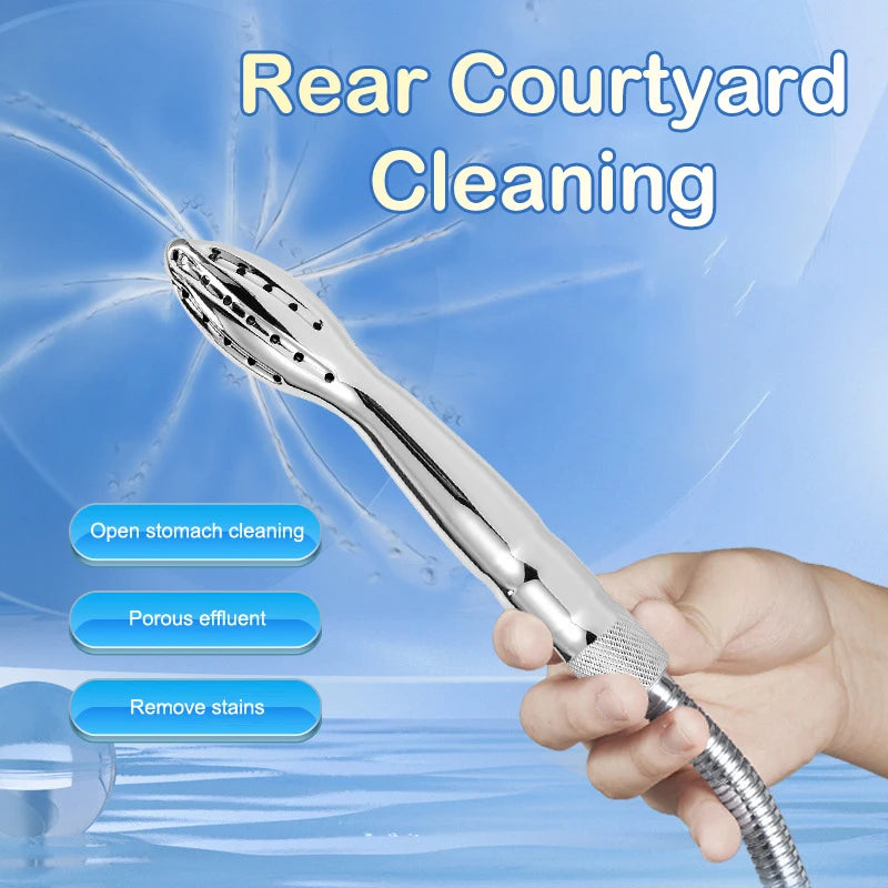 Aluminum Alloy Silver Bidet Anal Enema Shower Head Anus Cleaning Wash Douche Portable Sprayer Thread
