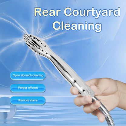 Aluminum Alloy Silver Bidet Anal Enema Shower Head Anus Cleaning Wash Douche Portable Sprayer Thread