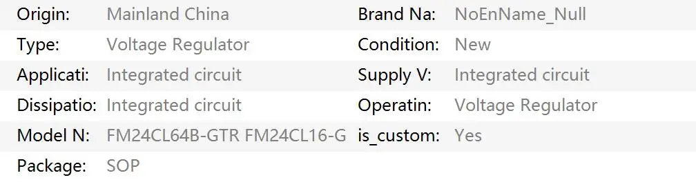 5PCS FM24CL64B FM24CL16-G FM6316FE SOP-8 I²C SPI FRAM Memory IC
