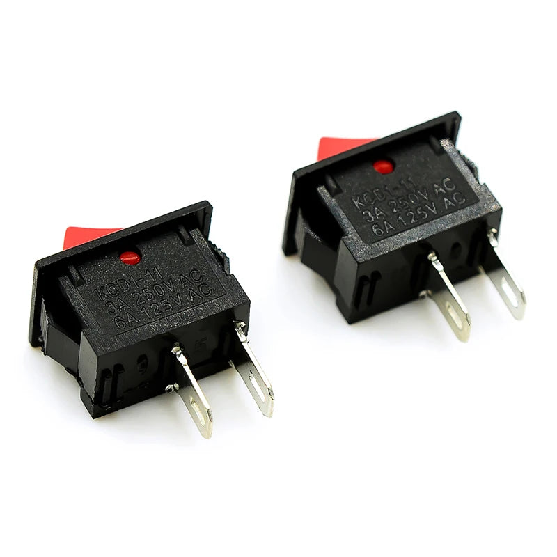 2pcs/lot KCD1-11-2P Mini Rocker Switch ON-OFF 2 Pin Power Switch 13.5x9mm Panel Mount