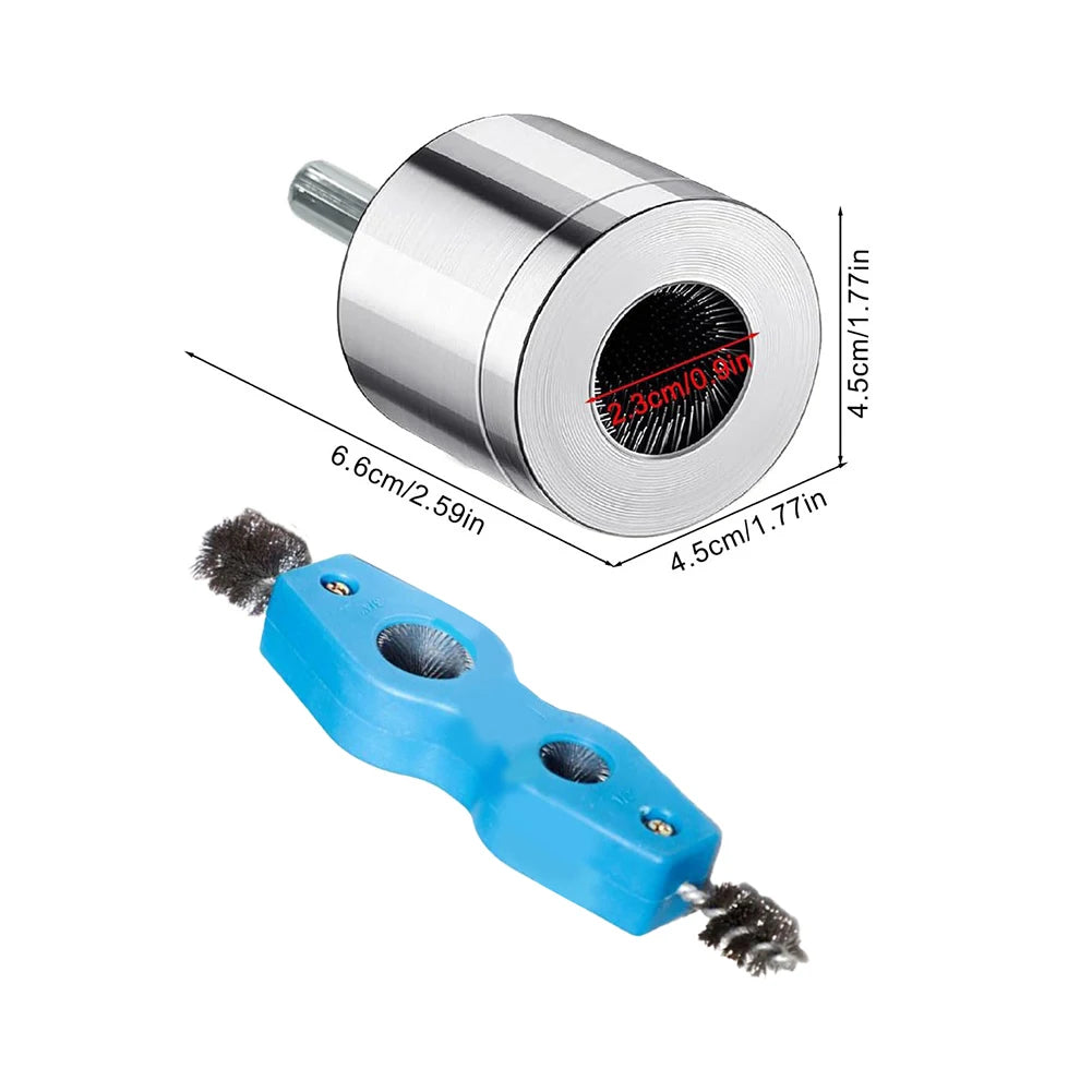 4-in-1 Battery Brush Copper Pipe Cleaner Welding Preparation High Torque Resistance Interchangeable Brush Heads For Copper Pipes