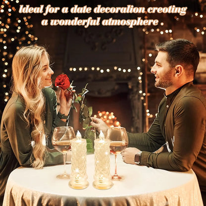 Crystal LED Flameless Candle Light Battery Night Lamp Wedding Decor