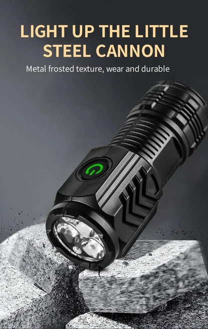 Mini Tactical Flashlight 3*SST20 LED USB Rechargeable High Power Torch