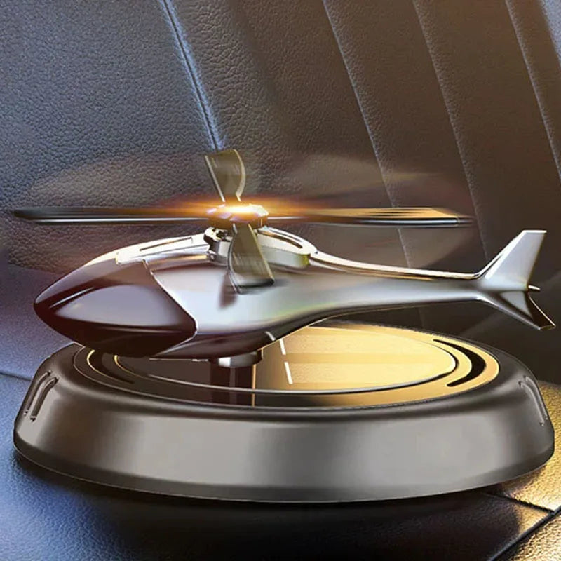 Solar Powered Rotating Helicopter Air Freshener Aromatherapy Decor
