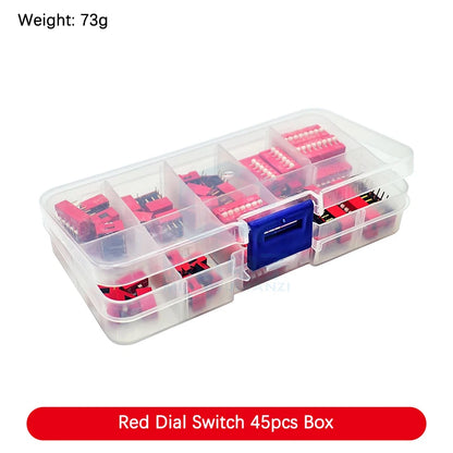 Electronic Component Kit Box with LEDs, Transistors, IC Sockets, Switches, and Jumper Wires