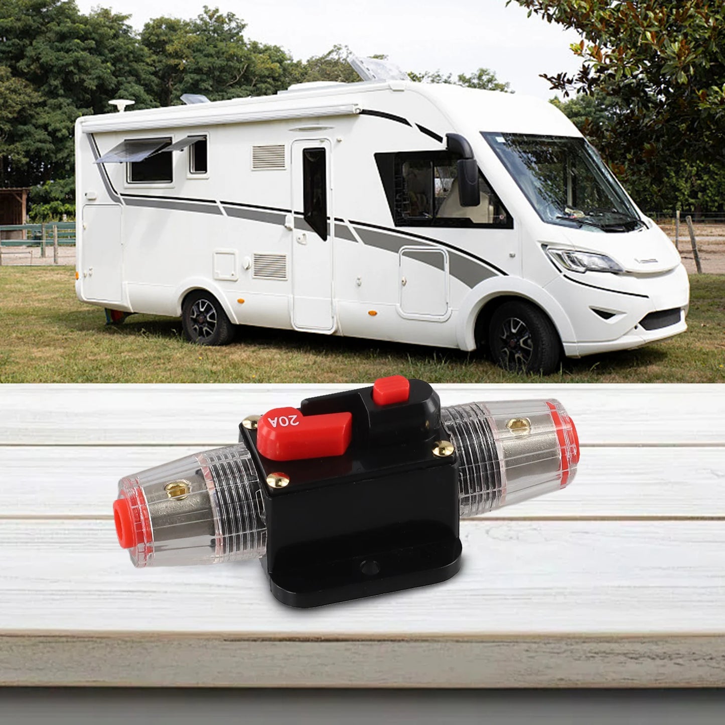 12V-24V DC Auto Inline Fuse Breaker Battery Safety Audio System Protection Overload Protection Device Temperature Resistance