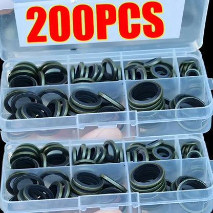 Car Oil Pan Drain Gasket Kit — Rubber Oil Drain Plug Washer Seal Set M6 M8 M10 M12 M14 M16