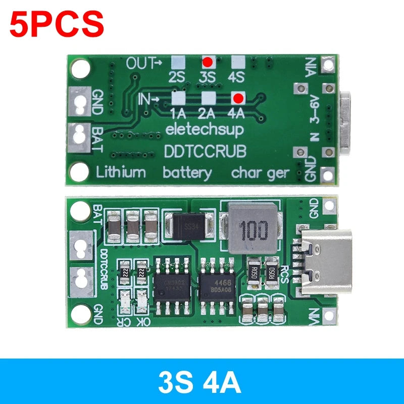 18650 Lithium Battery Charger Module 2S 3S 4S USB Type-C 8.4V 12.6V 16.8V Boost Board