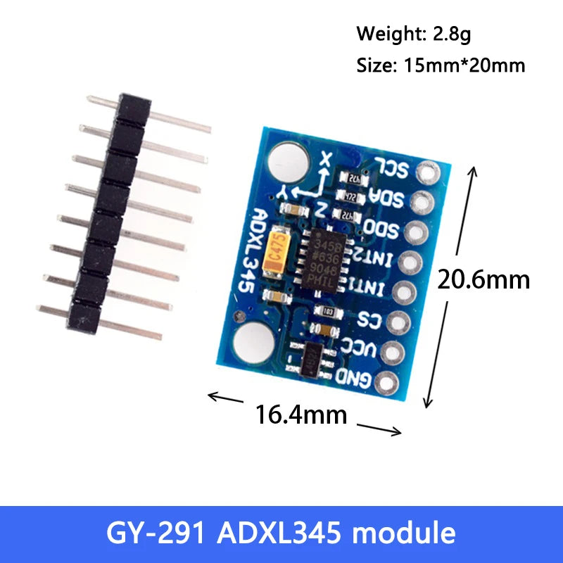 Accelerometer Module With Parts GY-291 ADXL345 3-Axis Digital Accelerometer Module with I2C/SPI Interf ...