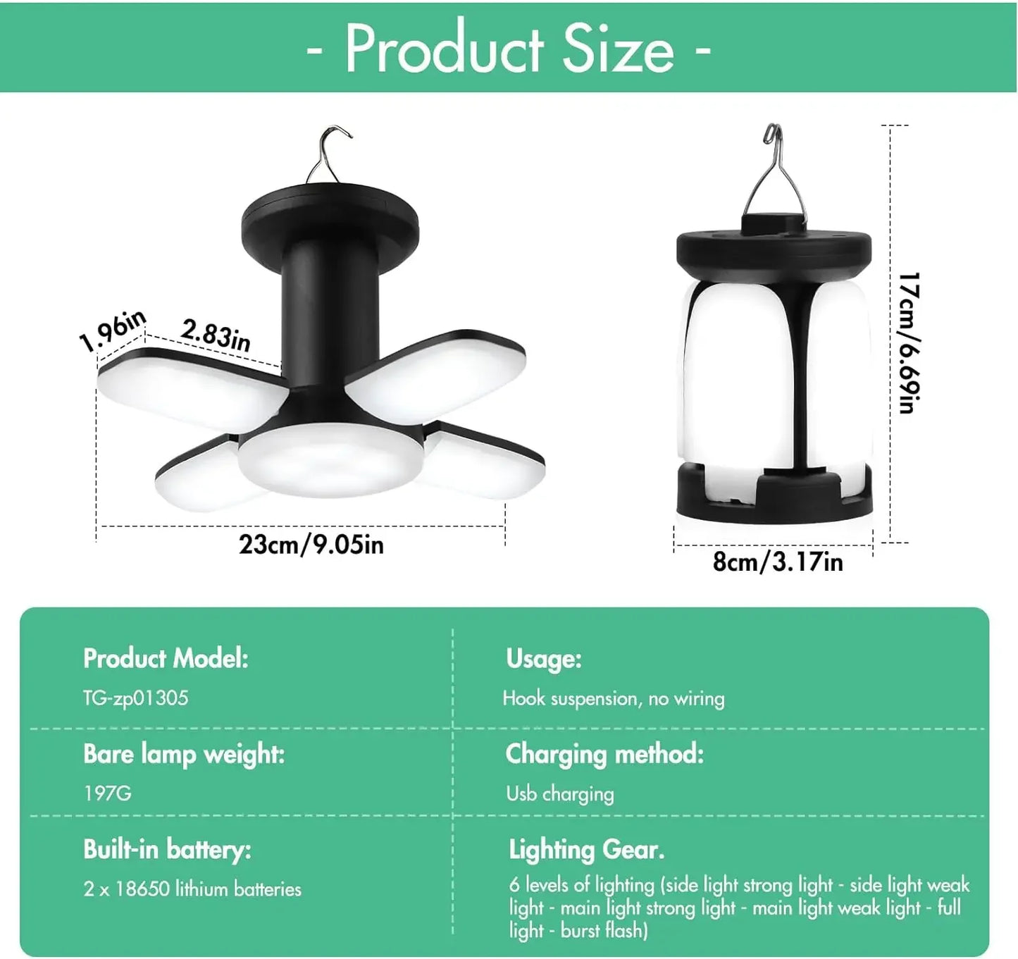 Solar Outdoor Light Camping Lights Charging Emergency Lighting Tent Light Ultra Long Battery Life Folding Hanging Camping Lights