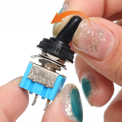 2/1pcs 2 Pin Mini Toggle Switch SPST 2 Position ON OFF Flat Handle Latching Switch for Car Truck with Solder Terminals