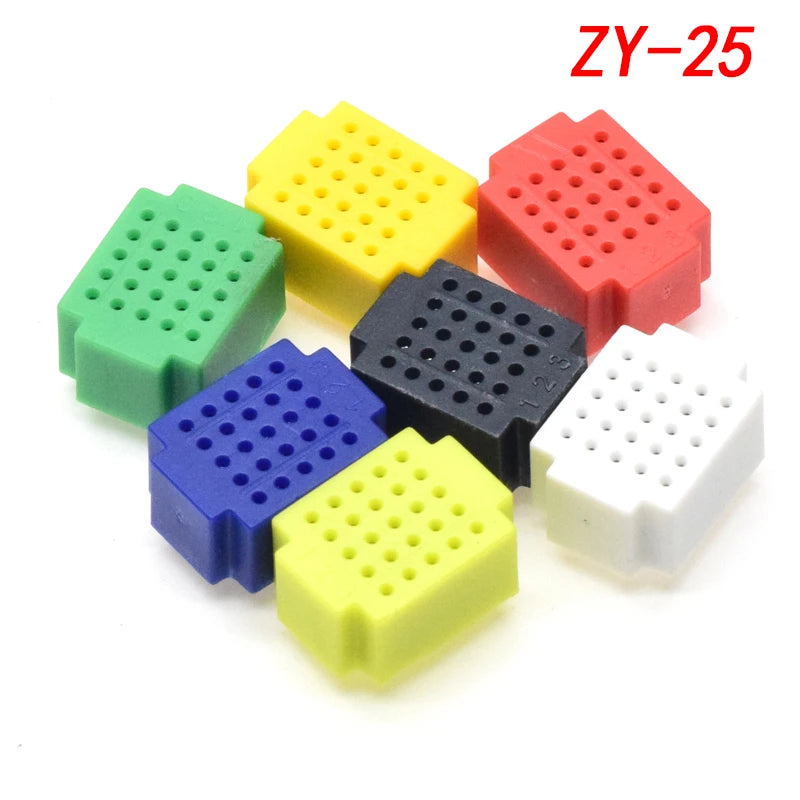 7pcs/1set ZY-25/55 Mini Solderless Breadboard PCB Test Board Kit