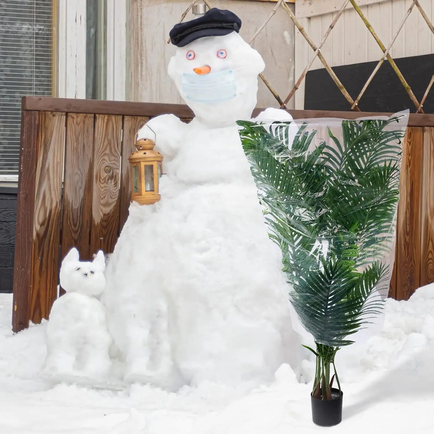 Winter Plant Covers Freeze Protection Plastic Transparent Plant Film Cover Waterproof Frost Bags for Outdoor Garden Supplies