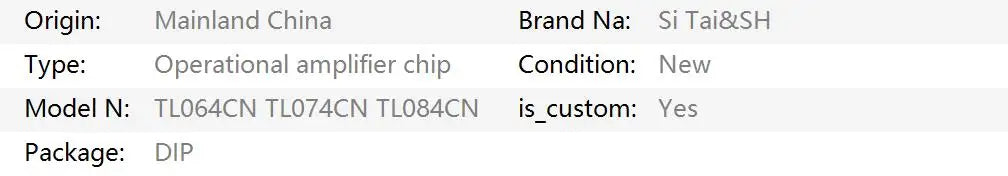 5PCS TL064 / TL074 / TL084 DIP-14 Operational Amplifier IC – TL064CN TL074CN TL084CN
