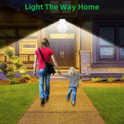Powerful LED Solar Courtyard Wall Lamp Rechargeable Light Human Body Induction Garden Terrace Garage Door Street Lighting