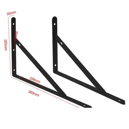 2Pcs Wall Mount Joint Angle Without Screws Tripod Brack Shelf Floating Shelf Heavy Duty Black/White Steel For Decorative