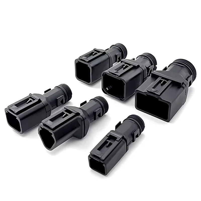 2-12P DT Connector Male Female Tail Clip Set 1011-235-0405 with Corrugated Pipe Harness Protective Sheath
