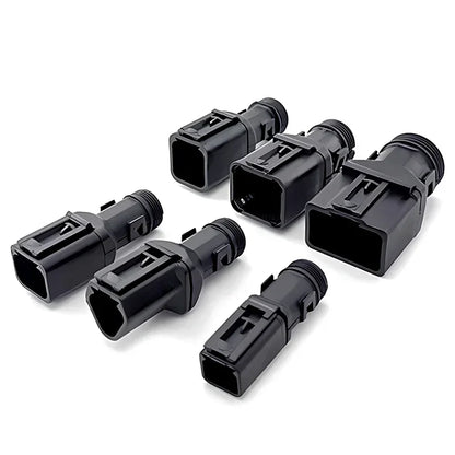 2-12P DT Connector Male Female Tail Clip Set 1011-235-0405 with Corrugated Pipe Harness Protective Sheath