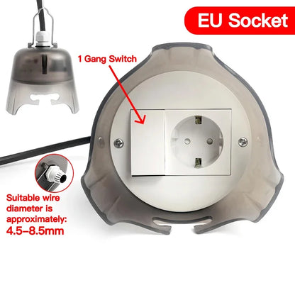 Outdoor Waterproof Electrical Socket Box Weatherproof Rainproof Power Outlet with Protective Cover for Garden Patio