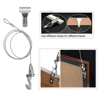 Stainless Steel Adjustable Picture Hanging Cable System Supporting Up to 66 lbs Perfect Solution for Home or Gallery Use