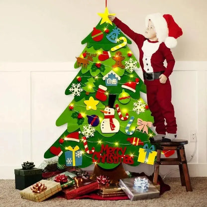 Kids DIY Felt Xmas Tree Set Christmas Home Decorations 2026 New Year Navidad Ornaments Creative Gift Idea