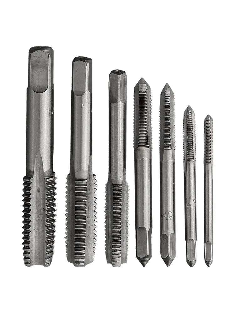 7Pcs For M3 Metric Thread Tap Drill Bits Set with HSS Straight Fluted Screw Taps for Stainless Steel and General Steel
