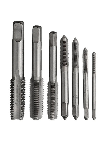 7Pcs For M3 Metric Thread Tap Drill Bits Set with HSS Straight Fluted Screw Taps for Stainless Steel and General Steel