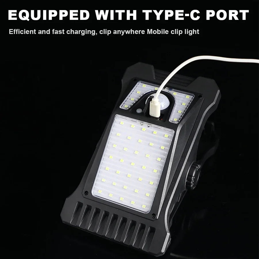 LED Solar Garden Lights Outdoor Solar Clip Light Motion Sensor Camping Lamp with 3 Mode Waterproof Fence Street Landscape