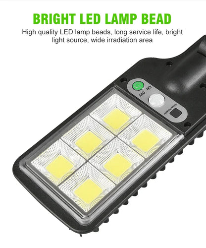 Outdoor LED Solar Light 72COB Motion Sensor Solor Wall Lamp with Remote Control 3 Modes for Garden Patio Yard Garage Lighting