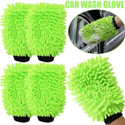 Double Sided Microfiber Cleaning Mitt Car Detailing Wash Glove