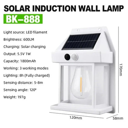 KDULIT Solar Wall Light Outdoor — Motion Sensor, Dusk-to-Dawn, IP55 Waterproof | 3.2V 3W Security Garden Lamp