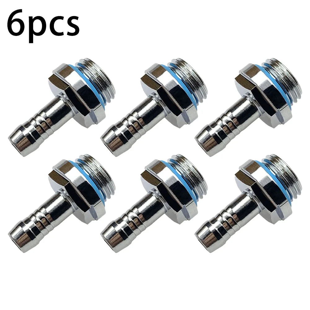 Water Cooling Barb Fitting 2-Touch G1/4 Thread Hose Pagoda Connector with Waterproof Sealing Ring, 4–14mm